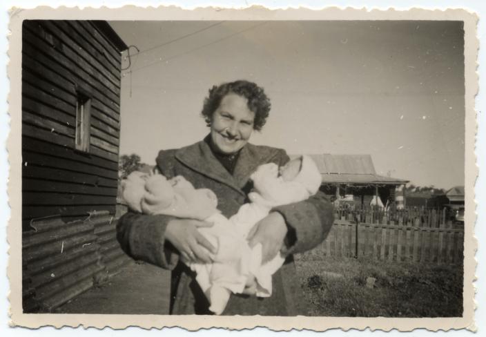 Nonja's mother with new baby twins 